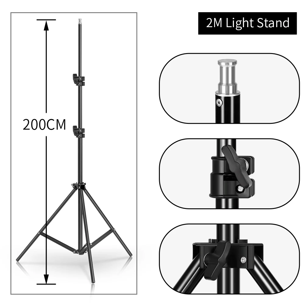 tripod for softbox light stand photo studio 2m with 1 4m boom arm flexible sandbag supporting lighting photography phone flash free global shipping