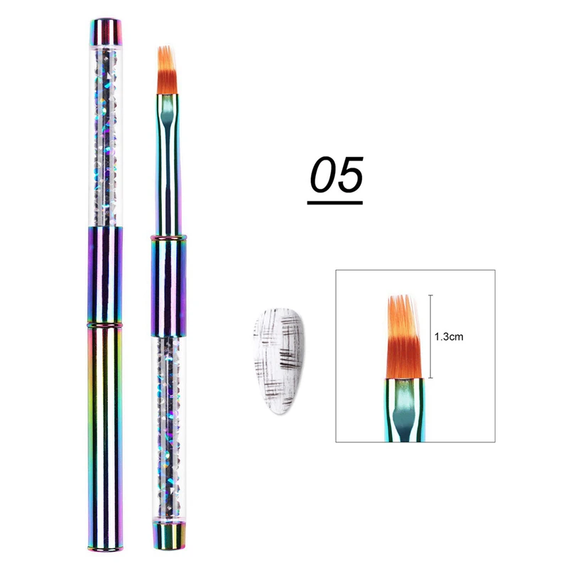 

2 Pcs Nail Art UV Gel Extension Builder Flower Painting Pen Brush UV Gel Nail Art Brush Manicure Tool, No.1 & No.5