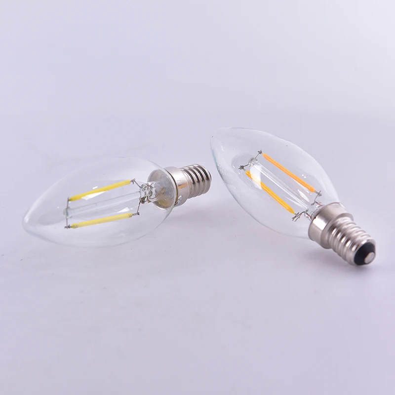 

LED Bulb Spotlight 2W/4W/6W E14 COB Candle/Flame Tip C35 Filament Glass Lamp