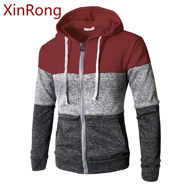 

New men's autumn and winter zipper casual stretch sweater jacket cardigan top jacket sweater jogger zipper men's hooded sweater