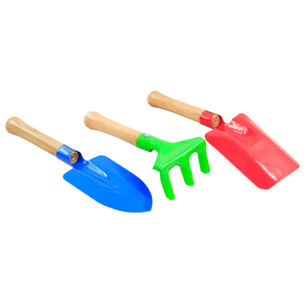 Home Type 3pcs/Set Mini Garden Rake Small Shovel Floral Wooden Gardening Tools Cute Children Hand Tool Set | Инструменты