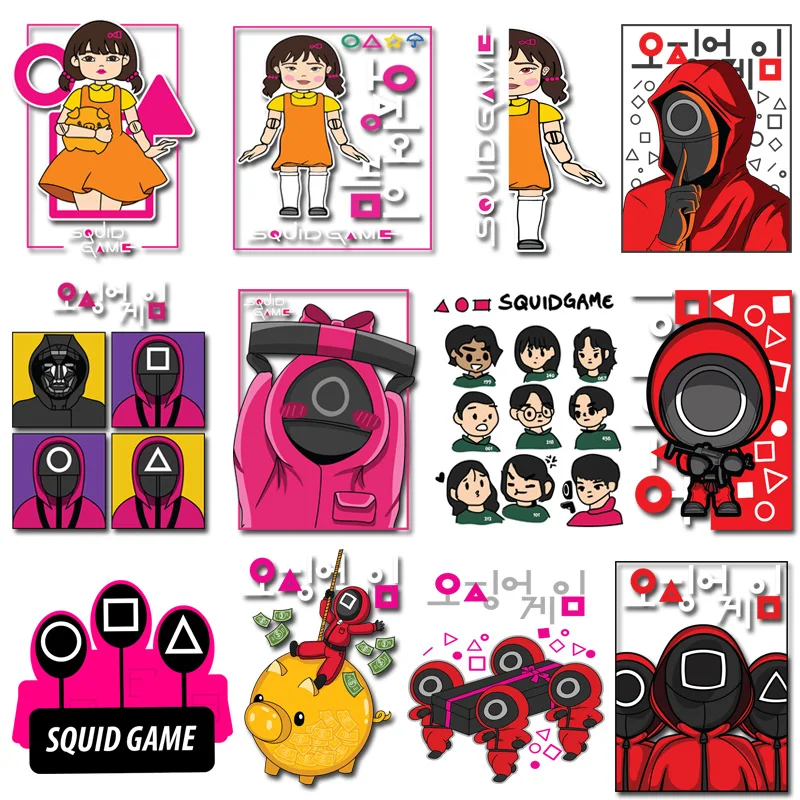 

Squid Game Patch Iron-on Transfers for Clothing DIY T-shirt Applique Heat Transfer Vinyl Letter Girl Patches Sticker on Clothes