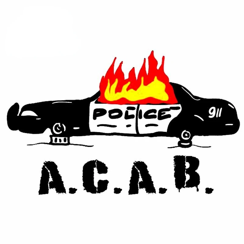 

Burning Police ACAB Vinyl Car Wrap Cartoon Windows Waterproof Car Stickers Personality VAN Decal Vinyl Sticker Kk13*8cm