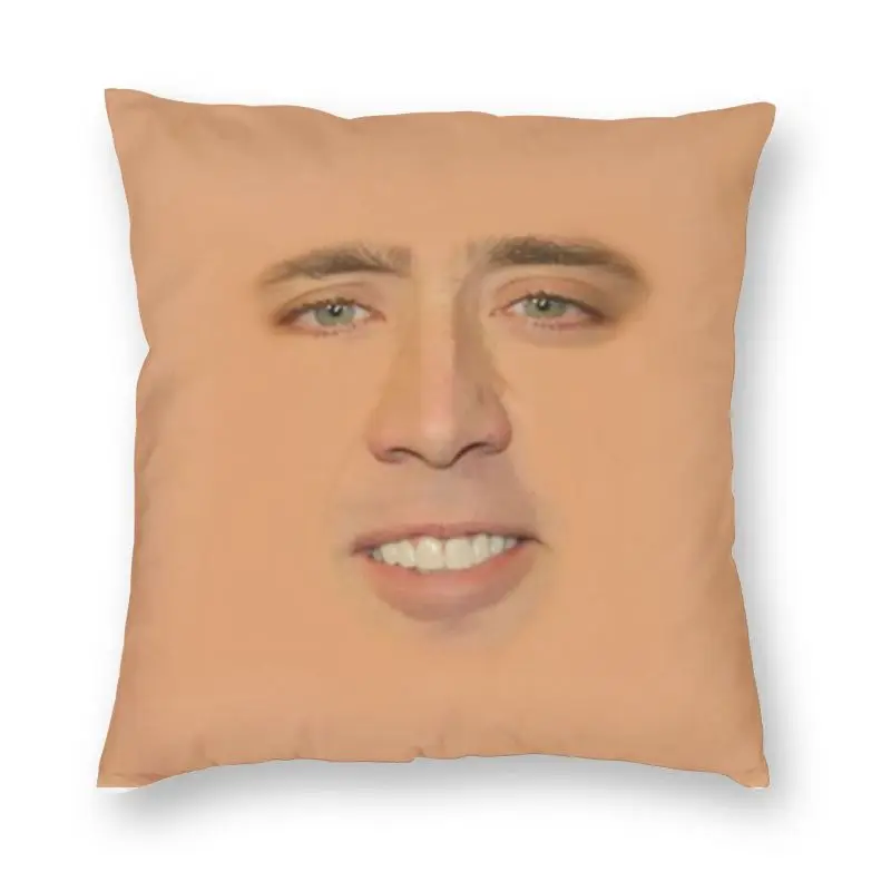 

ZENGIA Nicolas Cage Full Face Throw Pillow Case Decoration Custom Funny Meme Cushion Cover 40x40cm 45x45cm Pillowcover for Sofa