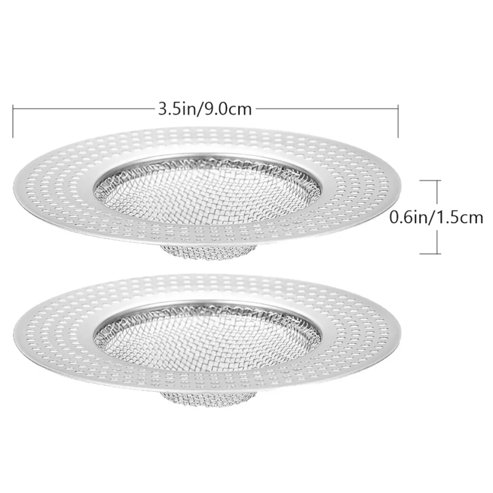 

2Pcs Stainless Steel Bathtub Hair Catcher Stoppers Metal Mesh Sink Strainers