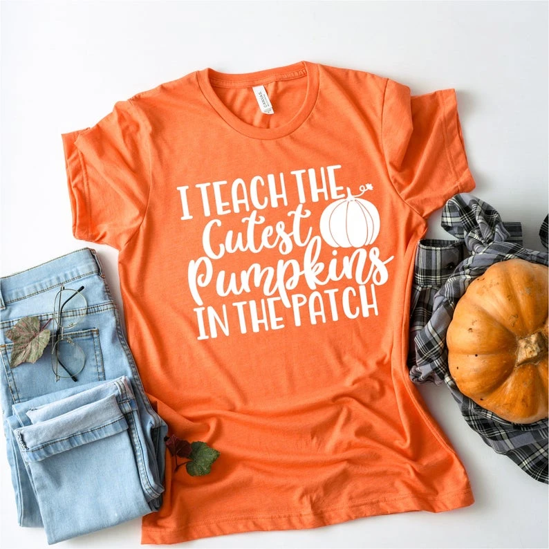 

I Teach The Cutest Pumpkins In The Patch Pumpkin Teacher Shirt, Teacher Shirts For Fall, Teacher Pumpkin Patch Shirt O265