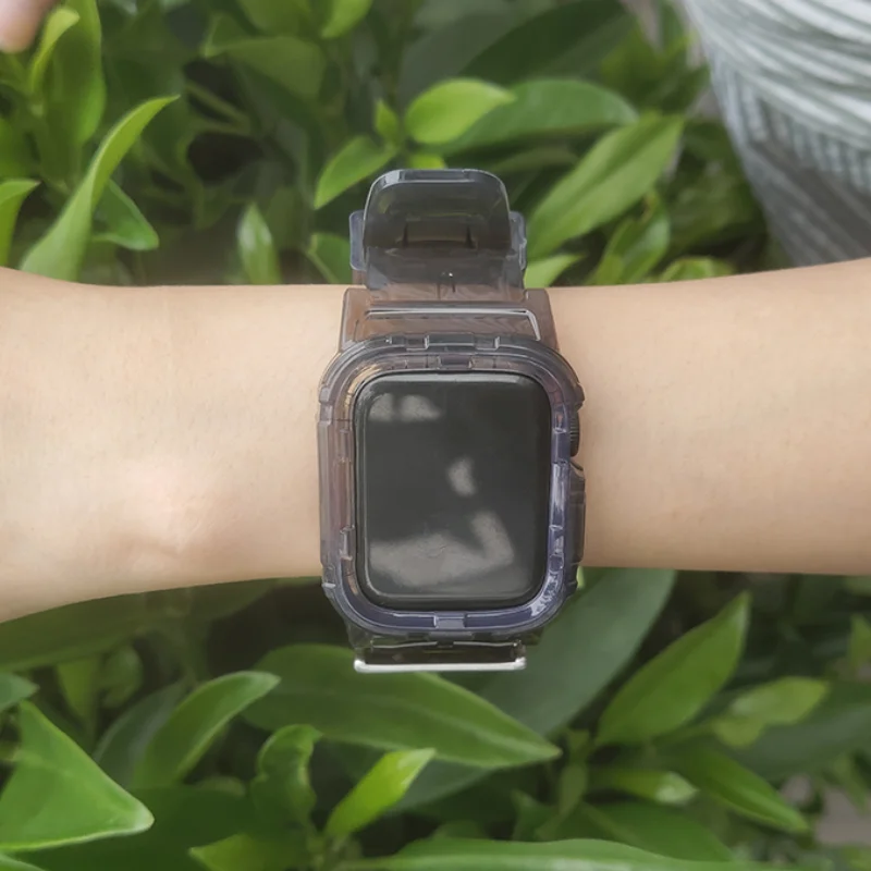 Горячий продавать прозрачный ремешок для Apple Watch серии 1 2 3 4 5 резиновый чехол Iwatch 38