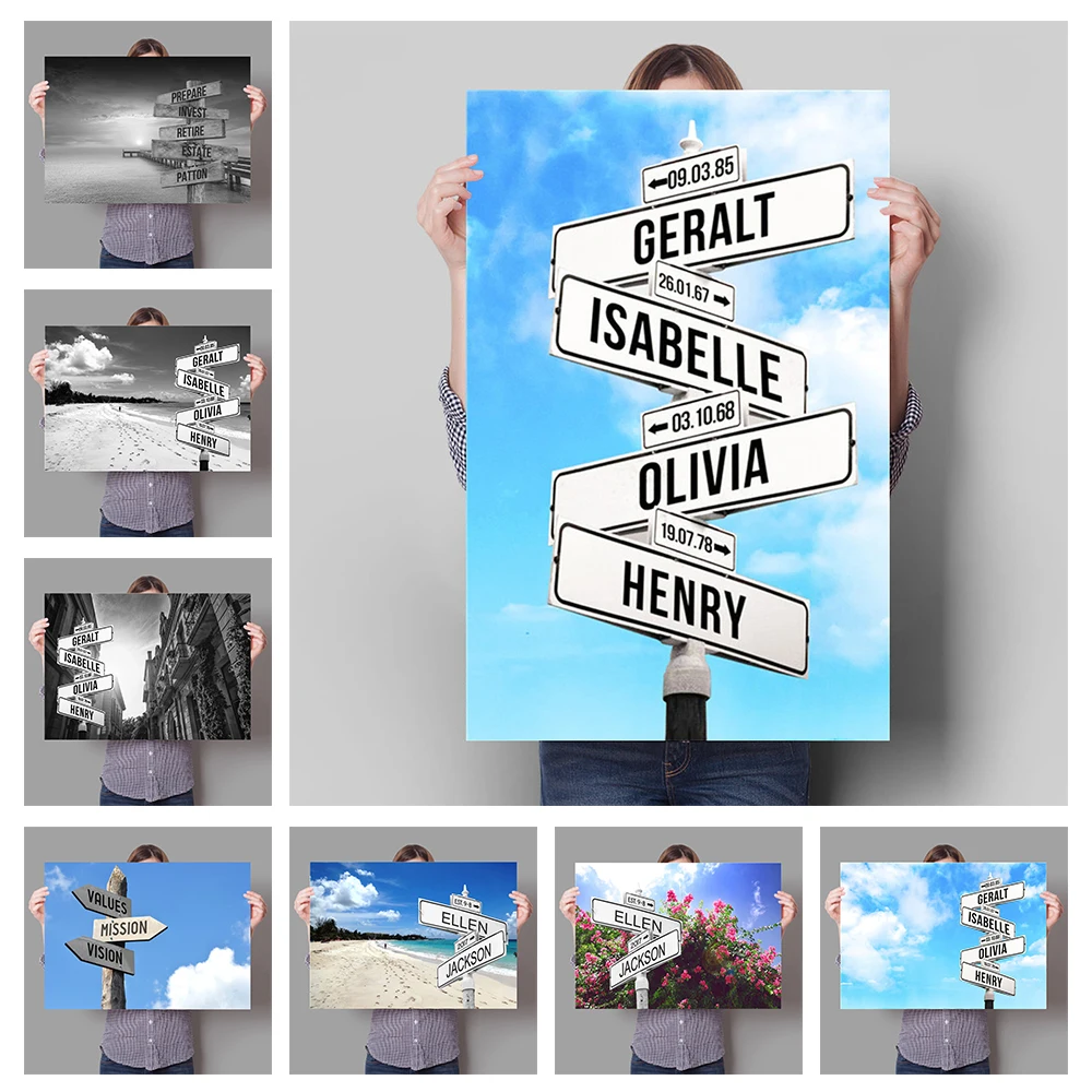 

Road Sign Landscape Picture Poster Canvas Painting Print Cuadros Living Room Wall Art Decoration Mural Modern Home Decor No Fram