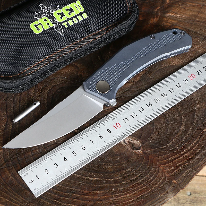 Складной нож Green thorn JEANS Flipper D2 сталь TC4 титановая ручка карманный кухонный для