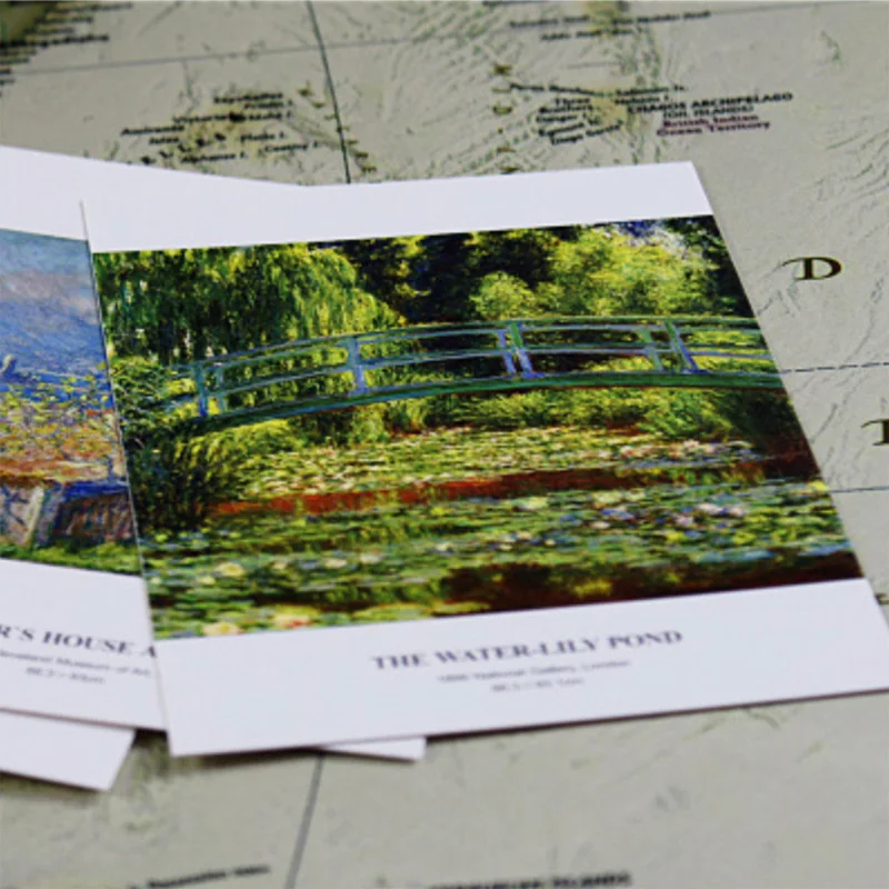 30 шт./компл. открытки произведения Клода Моне художественные поздравительные