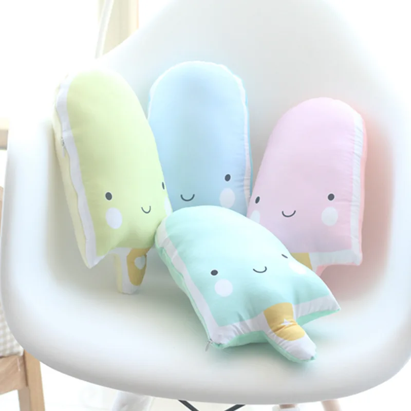 

33cm 4pcs/set Cartoon Ice Pop Pillow Plush Toy Cute Ice Cream Shape Cushion Sofa Pillow Children funny plush toy Christmas gifts