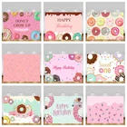 Фон для фотосъемки с изображением милого пончика мороженого вечеринки в честь Дня рождения ребенка новорожденного ребенка портретный фон Декор реквизит для фотостудии