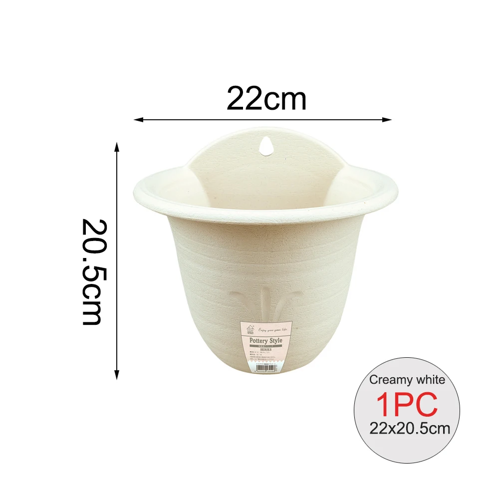 

MUCIAKIE 1PC Creative Garden Wall Hanging Plastic Flower Pot Semicircular Basin Wall Hanging Basin