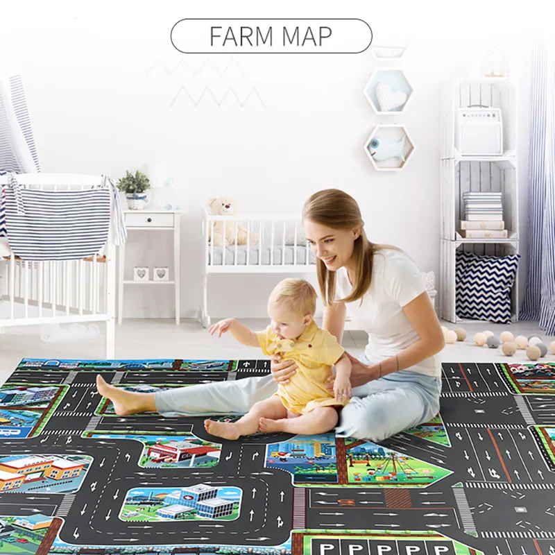 

130*100CM Large City Traffic Car Park Play Mat Waterproof Non-Woven Kids Car Playmat Toys For Children's Mat Boy Car Playmat