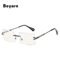 boyarn 2022 hot square anti blu ray glasses frame simple retro universal flat lens personalized glasses frame for men and women