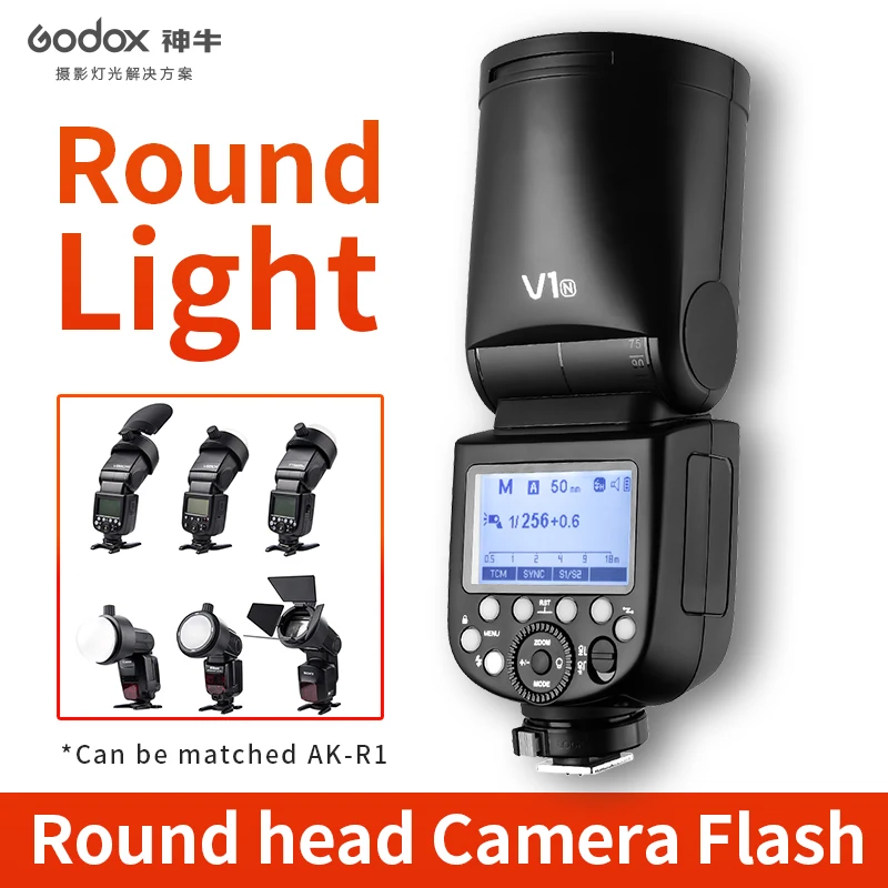 Godox V1 Speedlight V1C V1N V1S V1F V1O V1P TTL HSS 1/8000s литий-ионный аккумулятор Speedlite Flash для Canon Nikon Sony