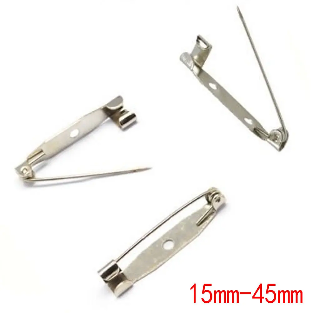 

15mm-45mm Brooch Pins Brooch Safety Lock Pin Brooch Base Back Bar Pins Simple DIY Brooch Jewelry Accessory Components