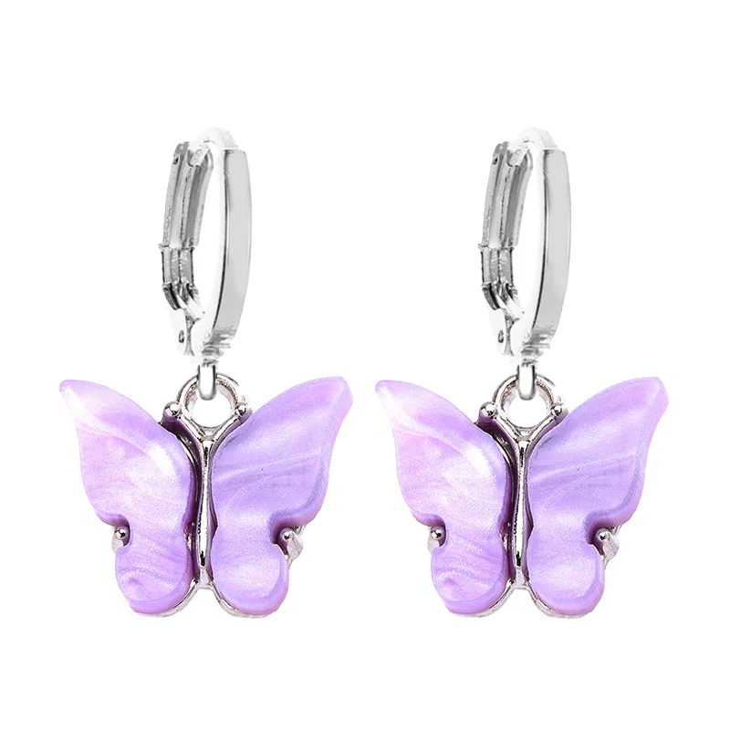 Peixin 2020 Модные Цветные яркие Милые акриловые женские серьги-бабочки