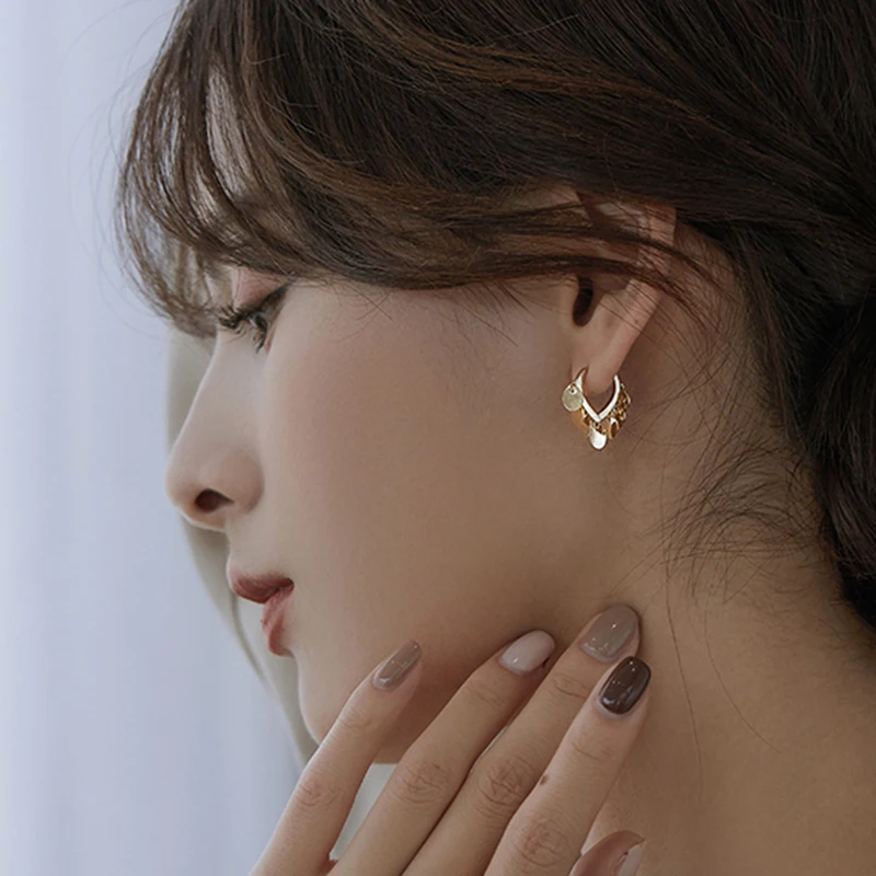

Minimalist Brand Hoop Circle Earring Woman 2021 New Vintage Gold Color korean Scrub Statement Big Earrings Accessories brincos