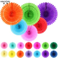 5pcs 20cm30cm40cm tissue paper cut out paper fans pinwheels hanging flower paper crafts for showers wedding party birthday