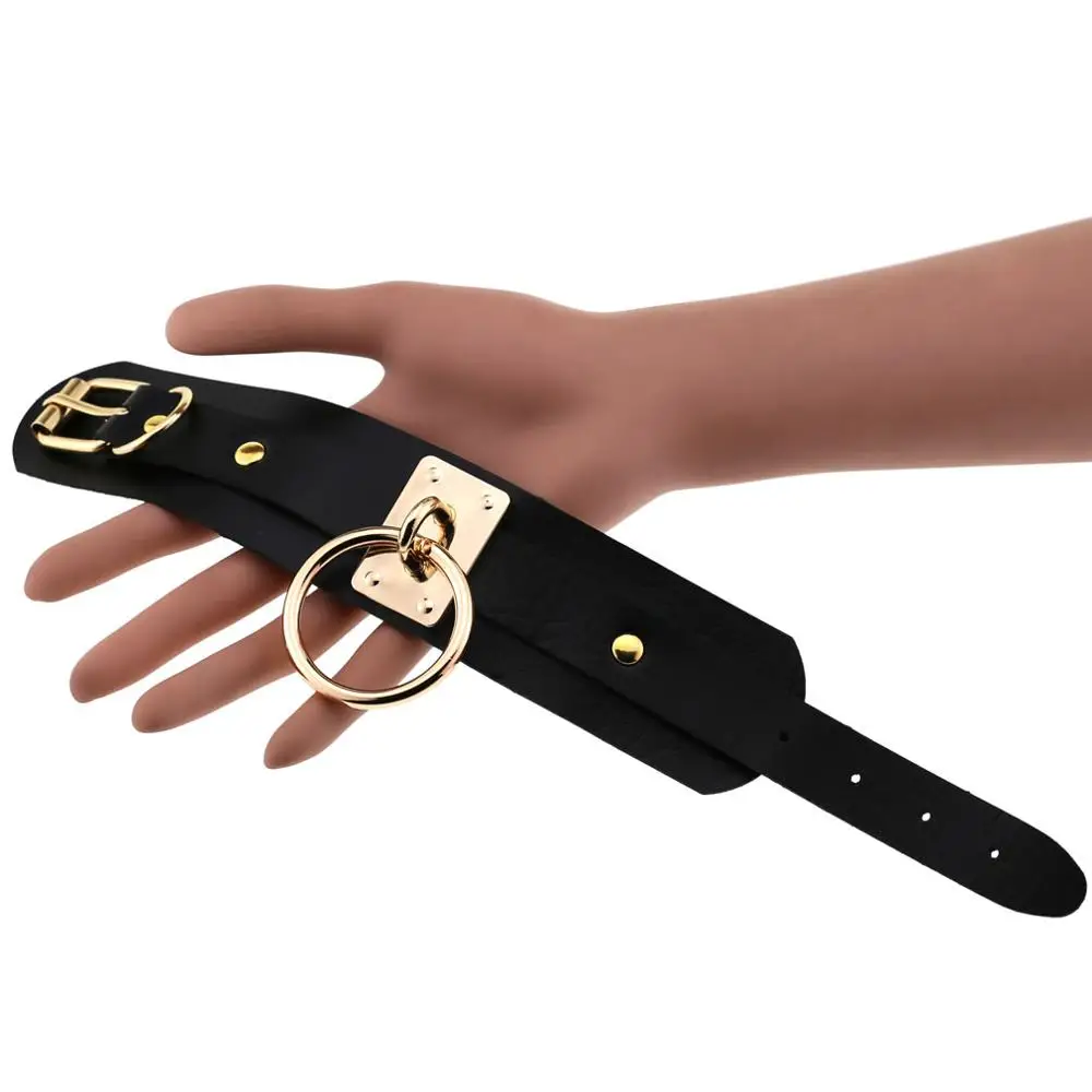 Мужской/женский Двухслойный Кожаный браслет-обруч Золотистый металлический