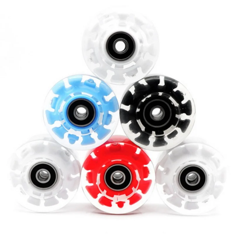 

Hot 4Pcs/pack Micro Scooter Flashing Roller Back Rear Skateboard Scooter Ball Roller Wheels Skate Wheels Glow Skate Flash Wheel