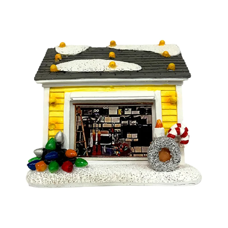 

Luminous Christmas Ornament Painted Resin House Reindeer Creative Desktop Decor for Home Living Room Bedroom WWO66