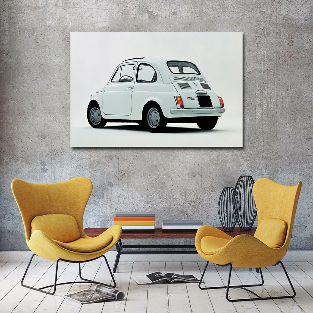 Автомобильный плакат Fiat 500 современное простое украшение для гостиной настенное