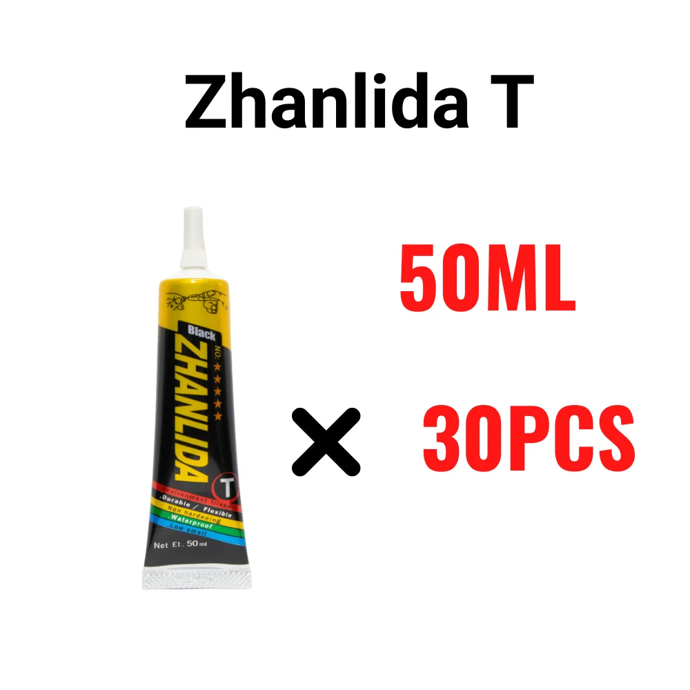 30PCS Pack Zhanlida T Hard 50ML Settings Contact Adhesive Universal Repair Glue With Precision Applicator Tip