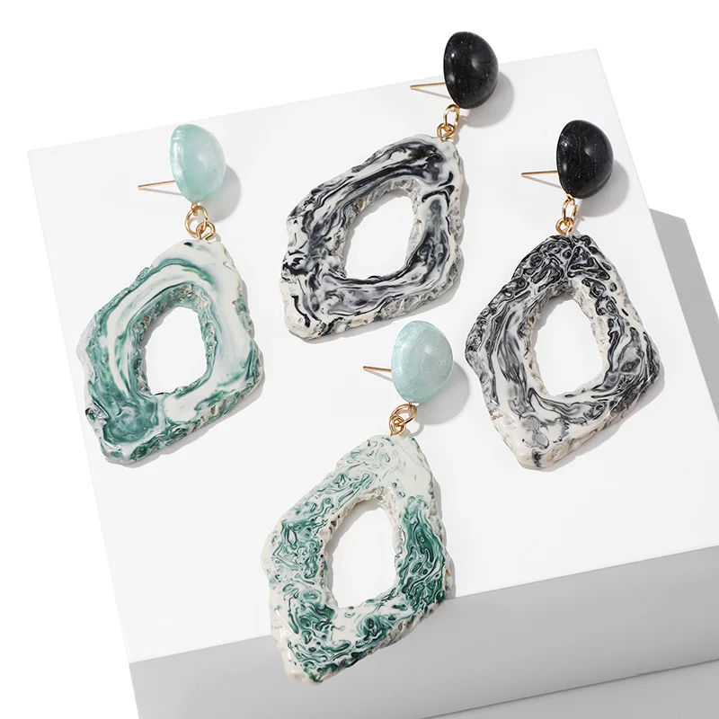 Новинка 2019 модные серьги для женщин большие геометрические акриловые смешанные