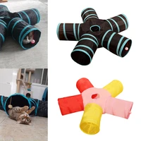 5 holes foldable pet cat tunnel indoor outdoor pet training interactive toy for cats rabbit animal play tunnel tube products