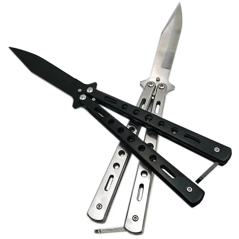 Нож-бабочка Balisong тренировочный складной резец титановый не заточен учебный