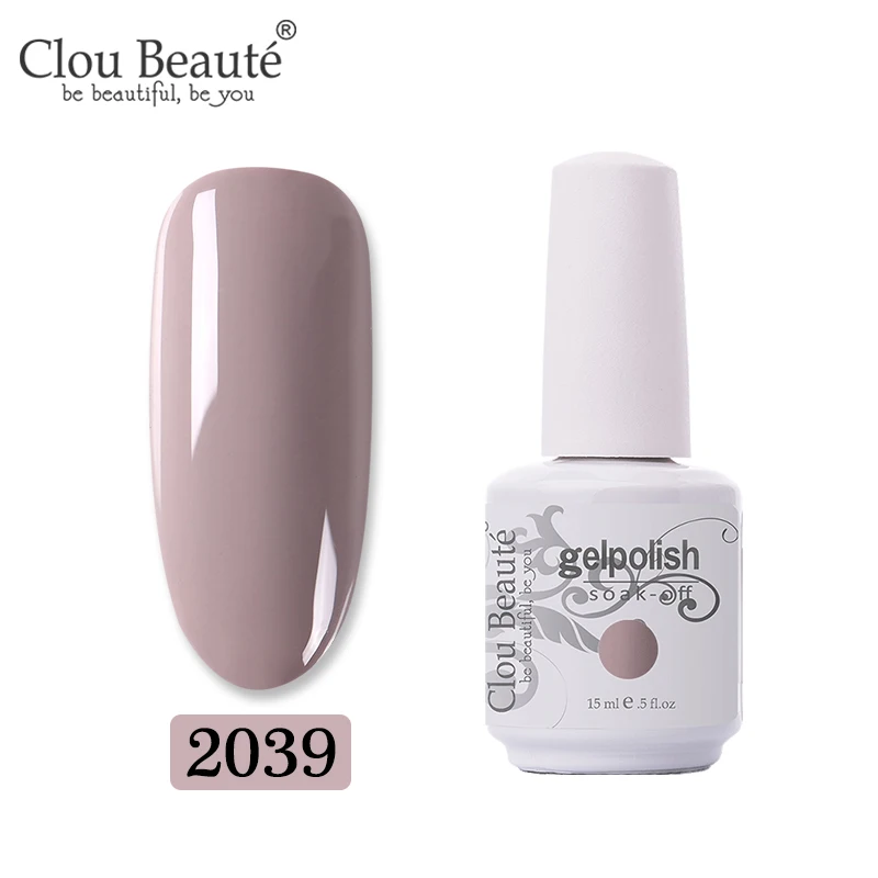 2039 Clou Beaute 15 мл телесный цвет серия Гель лак для ногтей дизайн ногтей строитель гель для полуперманентного лака - Цвет: 2039