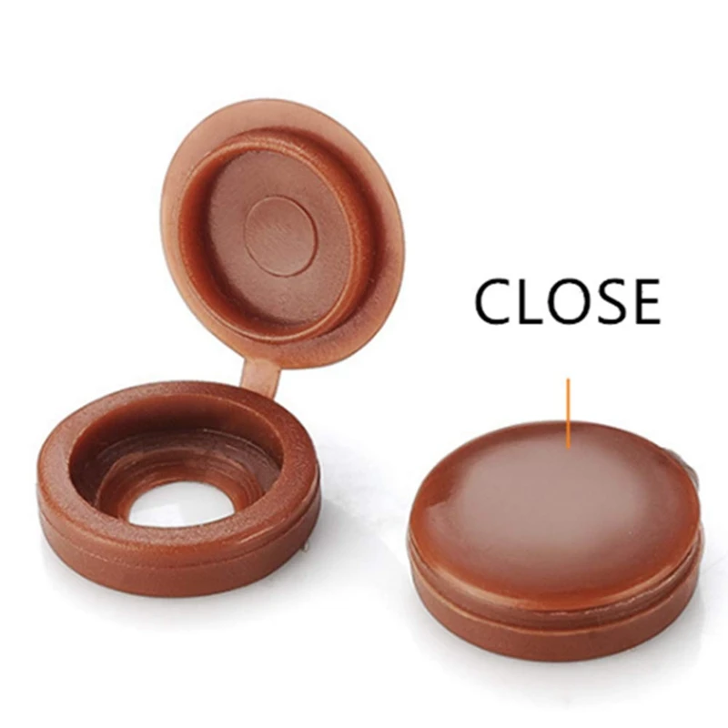 

200 Pcs Screw Cap Screw Covers Hinged Screw Head Covers Decorative Covers for 5mm Screws (Black, White, Brown, Gray)