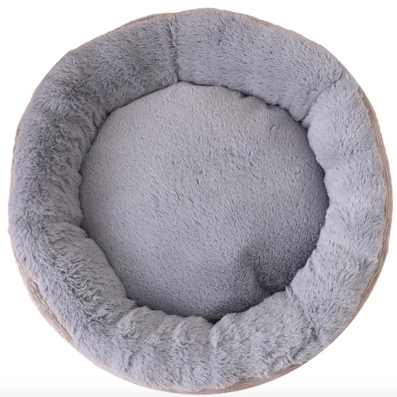 Теплые флисовые собака круглая кровать для домашних животных Подушка шезлонга