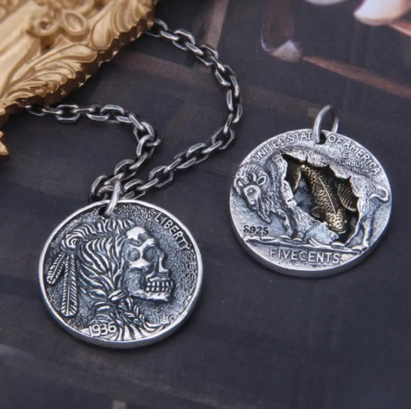 Ожерелье женское двухцветное с подвеской в виде Луны и животных | Украшения