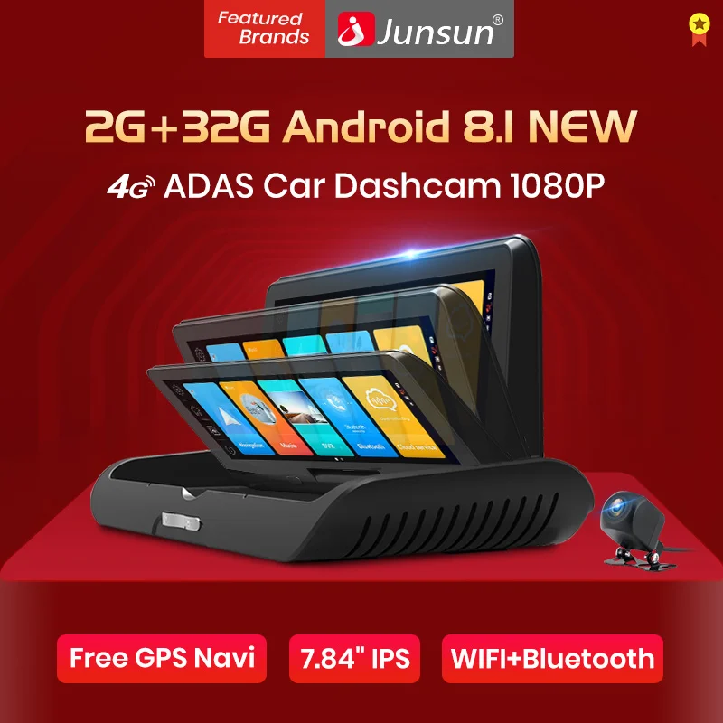Junsun E95P Pro 4G ADAS Автомобильный видеорегистратор Android 8,1 WiFi DVR камера FHD 1080P двойной объектив Авто видеорегистратор навигатор gps монитор парковки