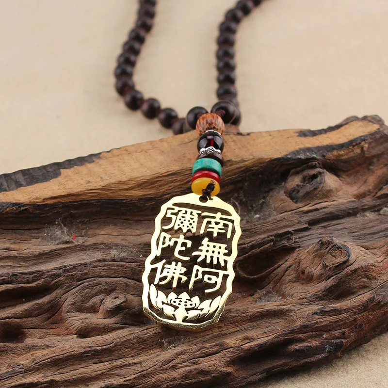 Этнический стиль ретро деревянный бисер свитер цепь ручной работы