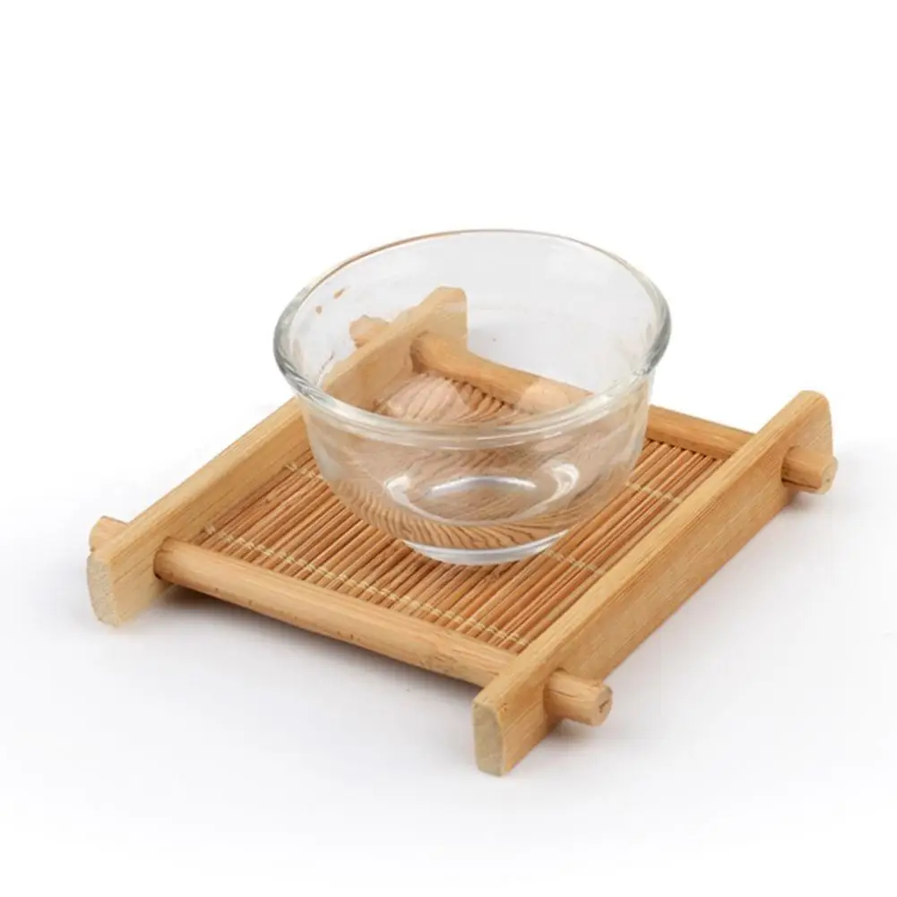 Бамбуковая подставка под кружку блюдо пот колодки Набор деревянных подставок