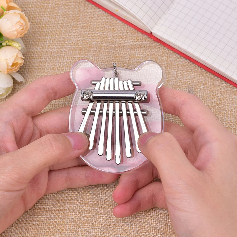 

Портативное пианино с большим пальцем, Кристальный калимба, 8 клавиш, мини-музыкальный инструмент для начинающих