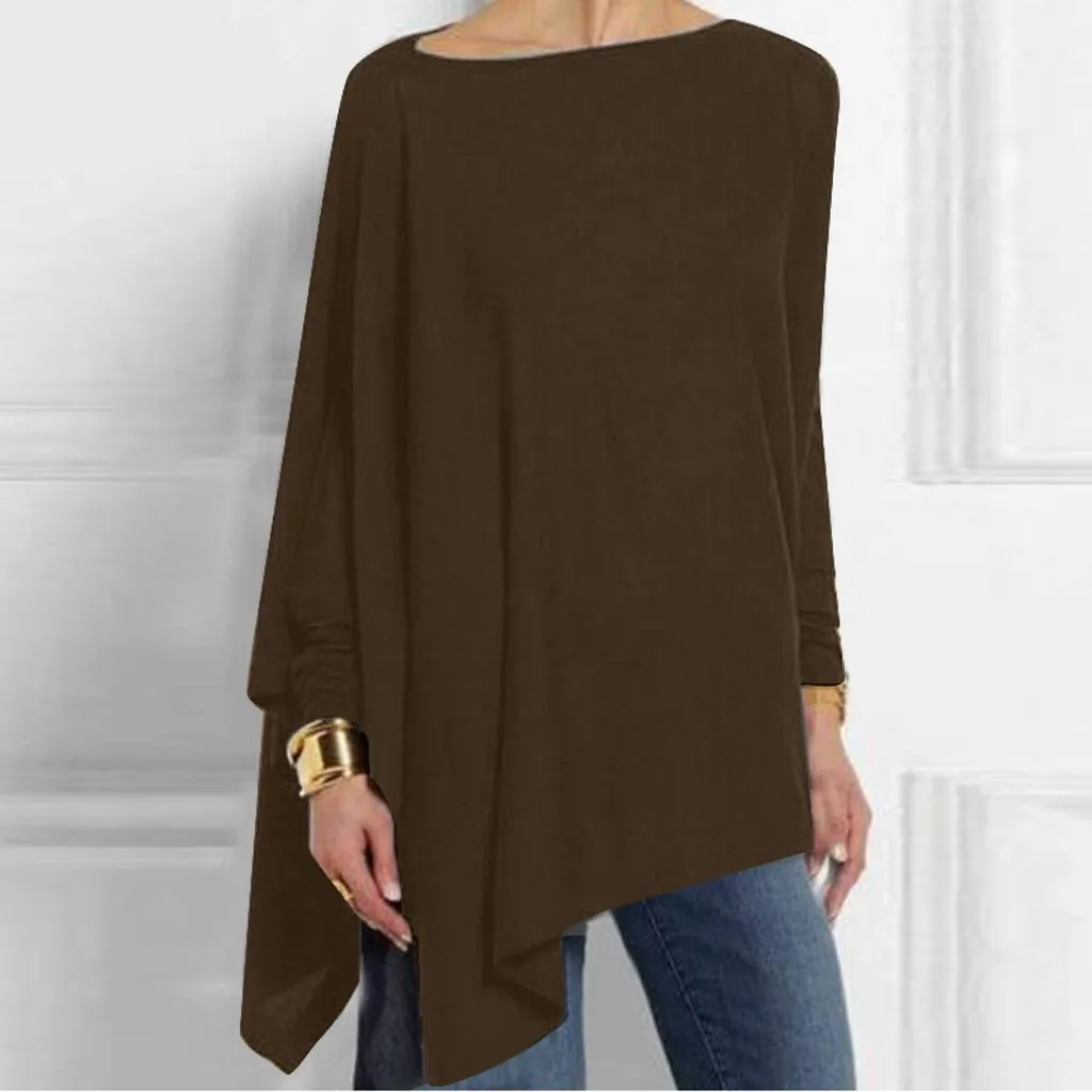 Осенние женские блузки с длинными рукавами нестандартная рубашка свободного