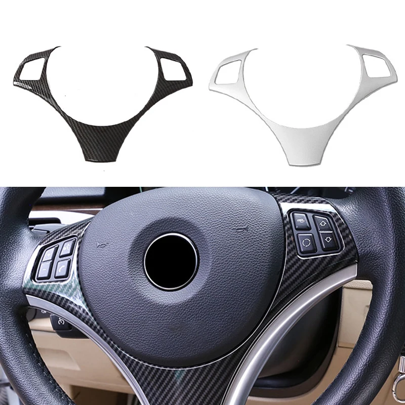 

Carbon Fiber Car Steering Wheel Decoration Cover Trim Mouldings Frame Sticker for BMW E90 3 Series 2005 - 2012 Car Accessories