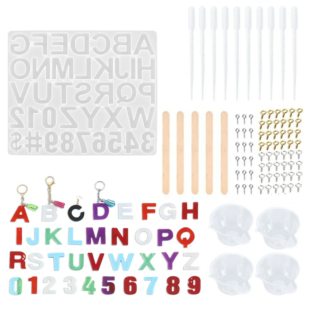 

Diy Crystal Gutta Percha Capital Alphanumeric Accessories Set Pendant Accessories Mold Accessories Set Combination