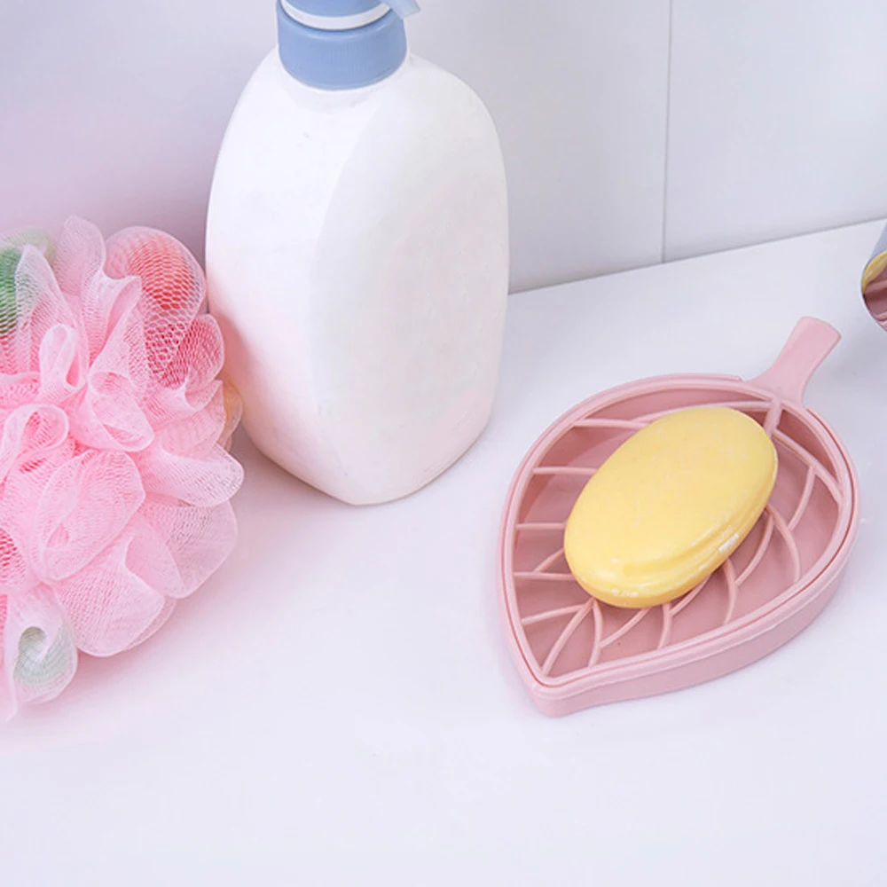 1 шт. двойной слой лист форма Слива мыльница контейнер для хранения Портативный