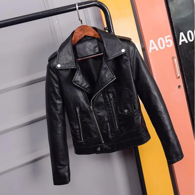 2019 Осенняя Новая женская куртка пальто из искусственной мягкой кожи