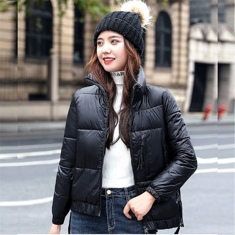 

Куртка-пуховик женская зимняя, винтажная укороченная хлопковая парка с проходами, верхняя одежда в Корейском стиле оверсайз, милая в стиле "...