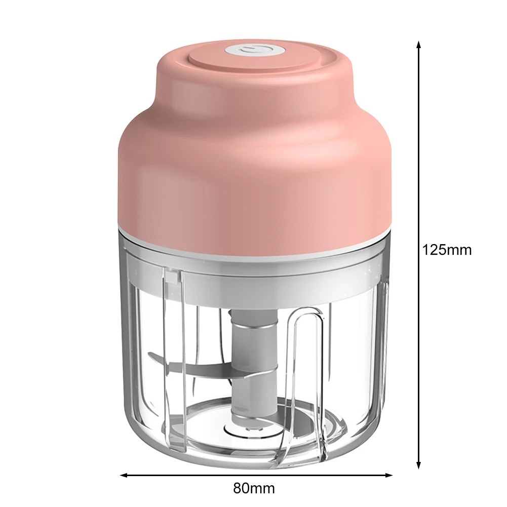 

250ml Mini Electric Garlic Chopper USB Rechargeable Ginger Masher Machine Sturdy Durable Chili Vegetable Crusher Kitchen Tool