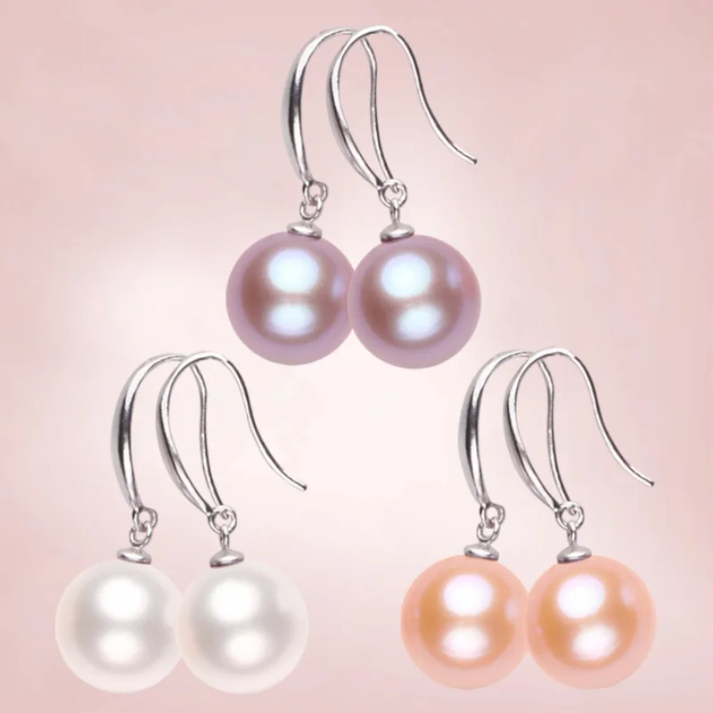 

Elegant Natural Freshwater Pearls Earrings Round Cultured Pearls For DIY Women Handmade Bracelet Accessories 15''inches