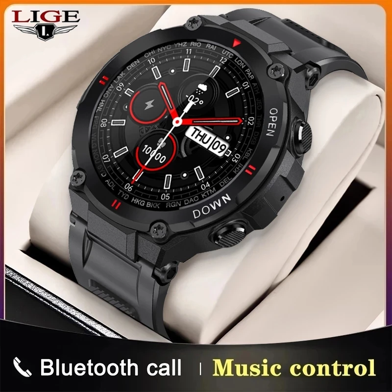 LIGE 2021 Новые смарт часы Для мужчин Спорт Фитнес вызовов через Bluetooth мониторинга