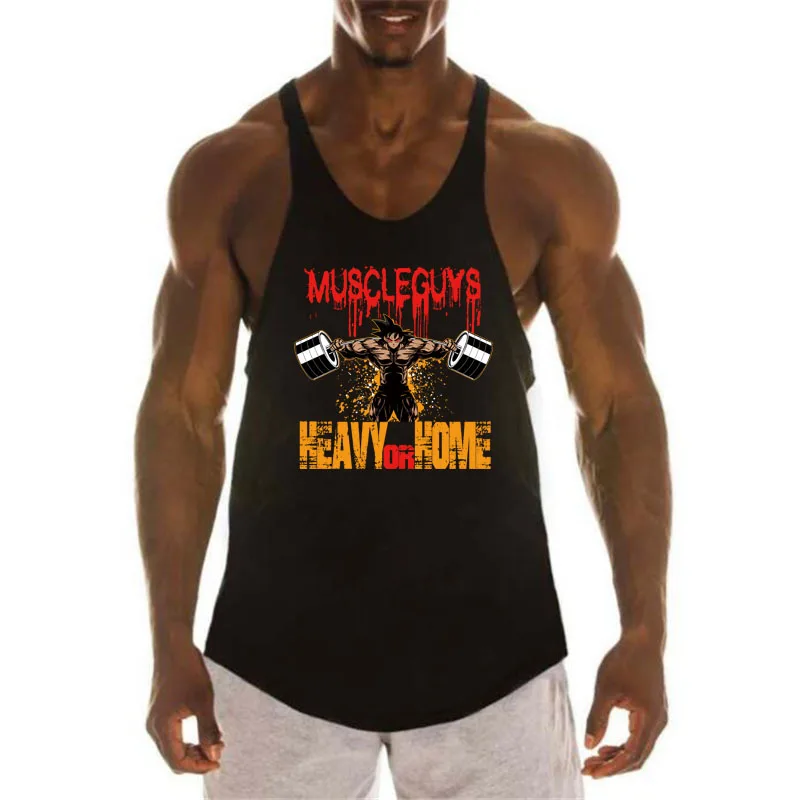 

Bodybuilding stringer Tank Top Men Fitness Clothing Y Back Gym Sleeveless Shirt Men Cotton O-Neck sports Stringer vest